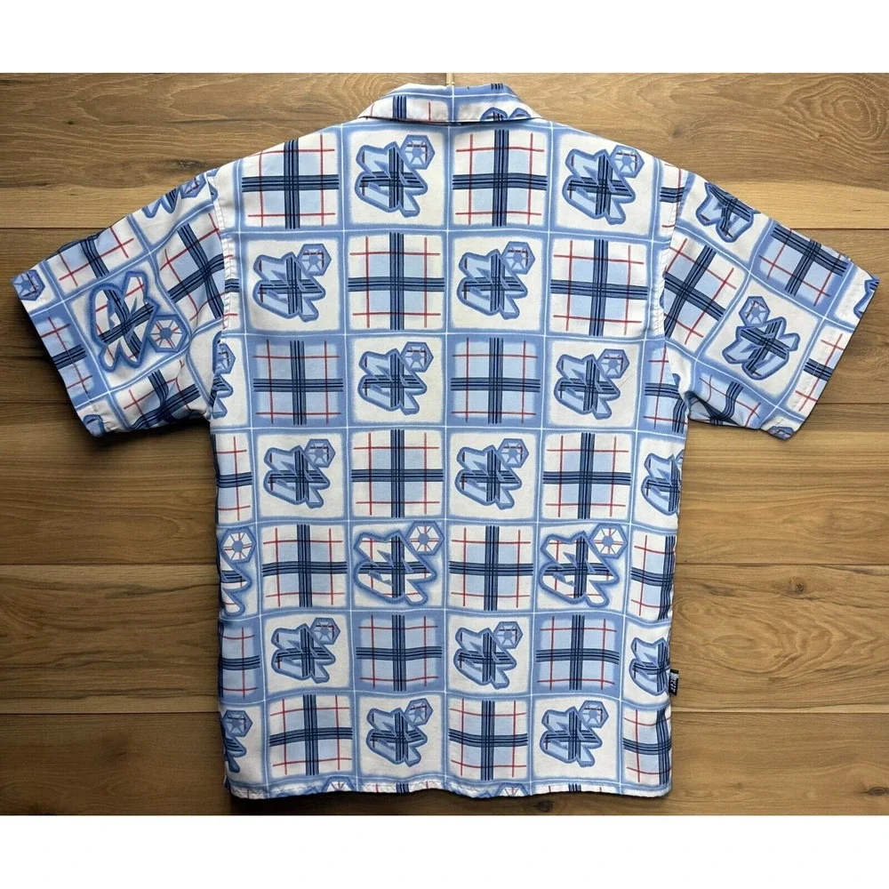 Vintage Southpole Shirt Men's Large Multicolor Printed Short‎ Sleeve Button-Up